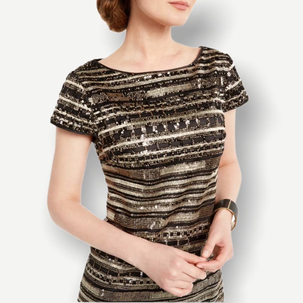 Vince Camuto Women's Sequined Shift Dress US2 - Picture 3 of 14